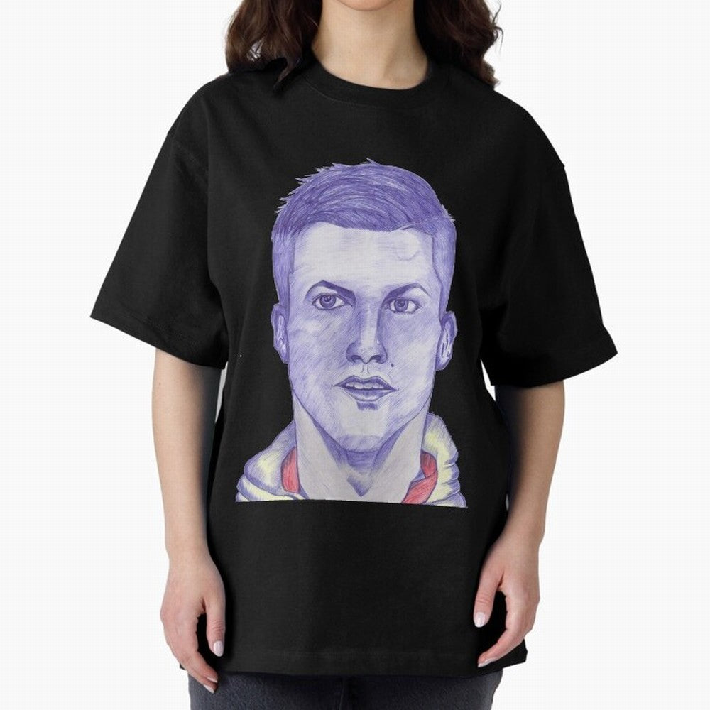 C-Ronaldo portrait drawing Oversized T-Shirt Join Supporters Worldwide for FIFA World Cup 2026 Group Stage for Fans of CR7 and Messi and Netherlands, Bringing Football History, Final Match Energy, Crowd Noise and Once in a Lifetime Moments; Perfect