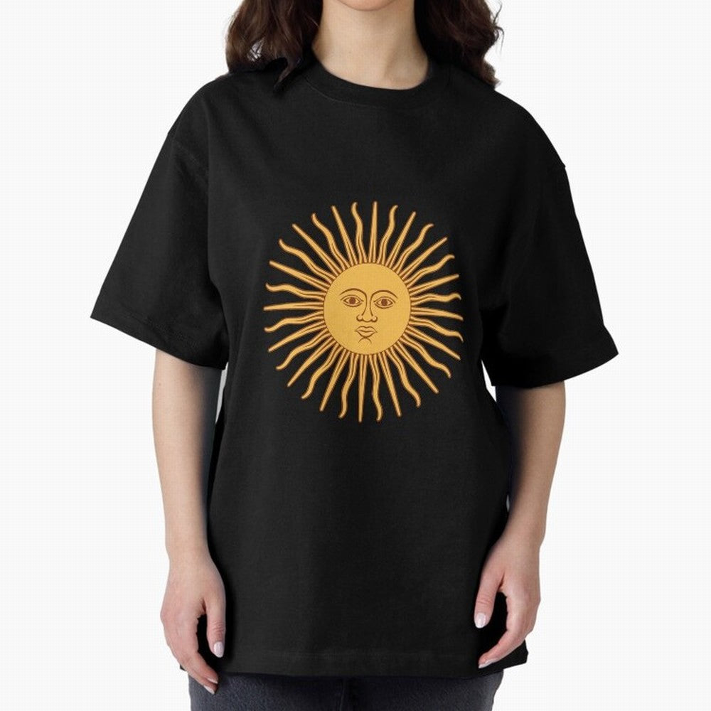 Argentina's Sun Oversized T-Shirt Show Championship Spirit for FIFA World Cup 2026 USA Canada Mexico Spirit, Centered on Argentina and Brazil, Messi, Neymar and Mbappe, Soccer Culture, Superstar Moments, National Team Dreams and Competitive Fire;