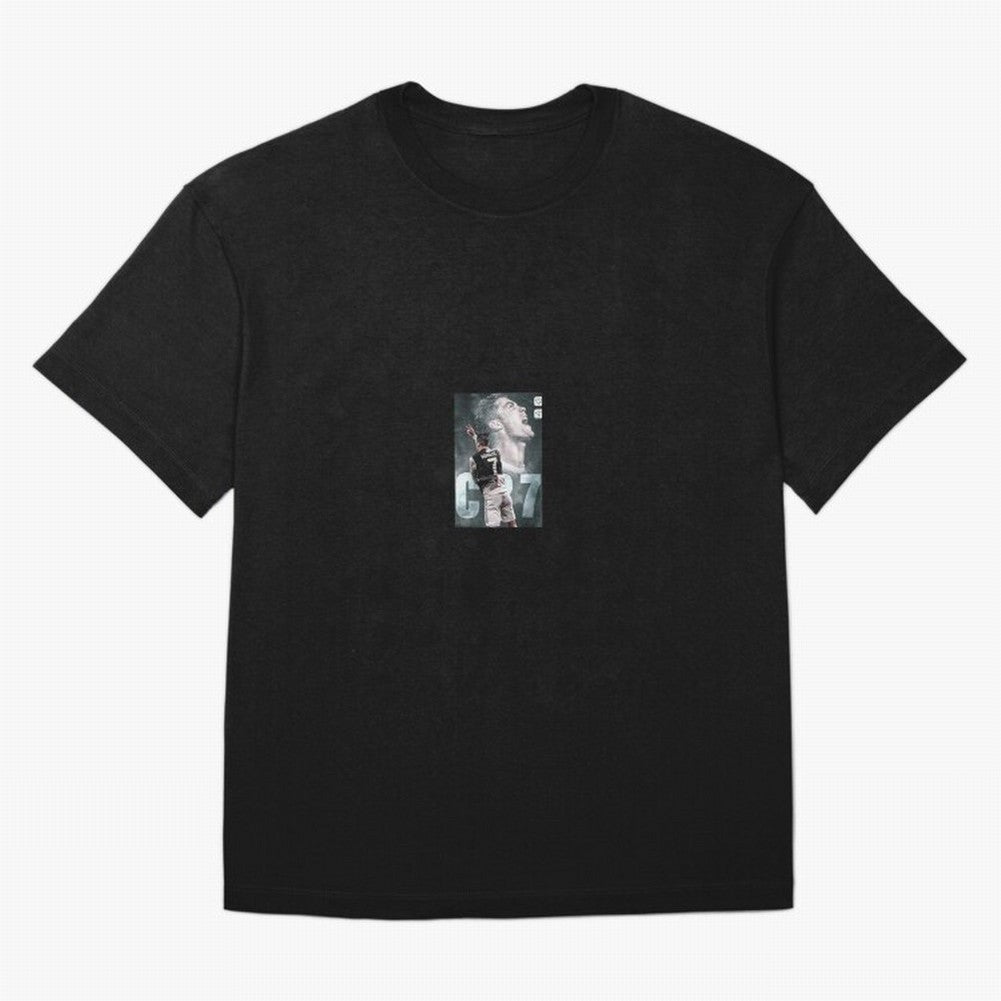 Ronaldo sticker Oversized T-Shirt Mark FIFA World Cup 2026 Spirit, Centered on Brazil, Portugal and Argentina, Cristiano Ronaldo, Haaland and CR7, Sports Nostalgia, International Competition, Famous Players and Unforgettable Victories; Perfect for