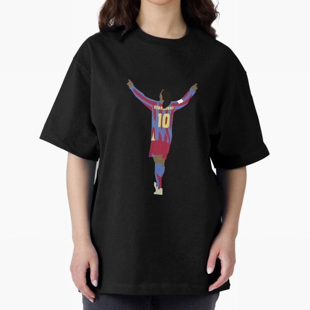 Ronaldinho FC Barcelona Oversized T-Shirt Show Your Tournament Heart for FIFA World Cup 2026 Group Stage Spirit, Capturing Brazil, Portugal and Argentina, CR7, Tournament Hype, Historic Matchups, Family Viewing Parties and Global Sports Pride;