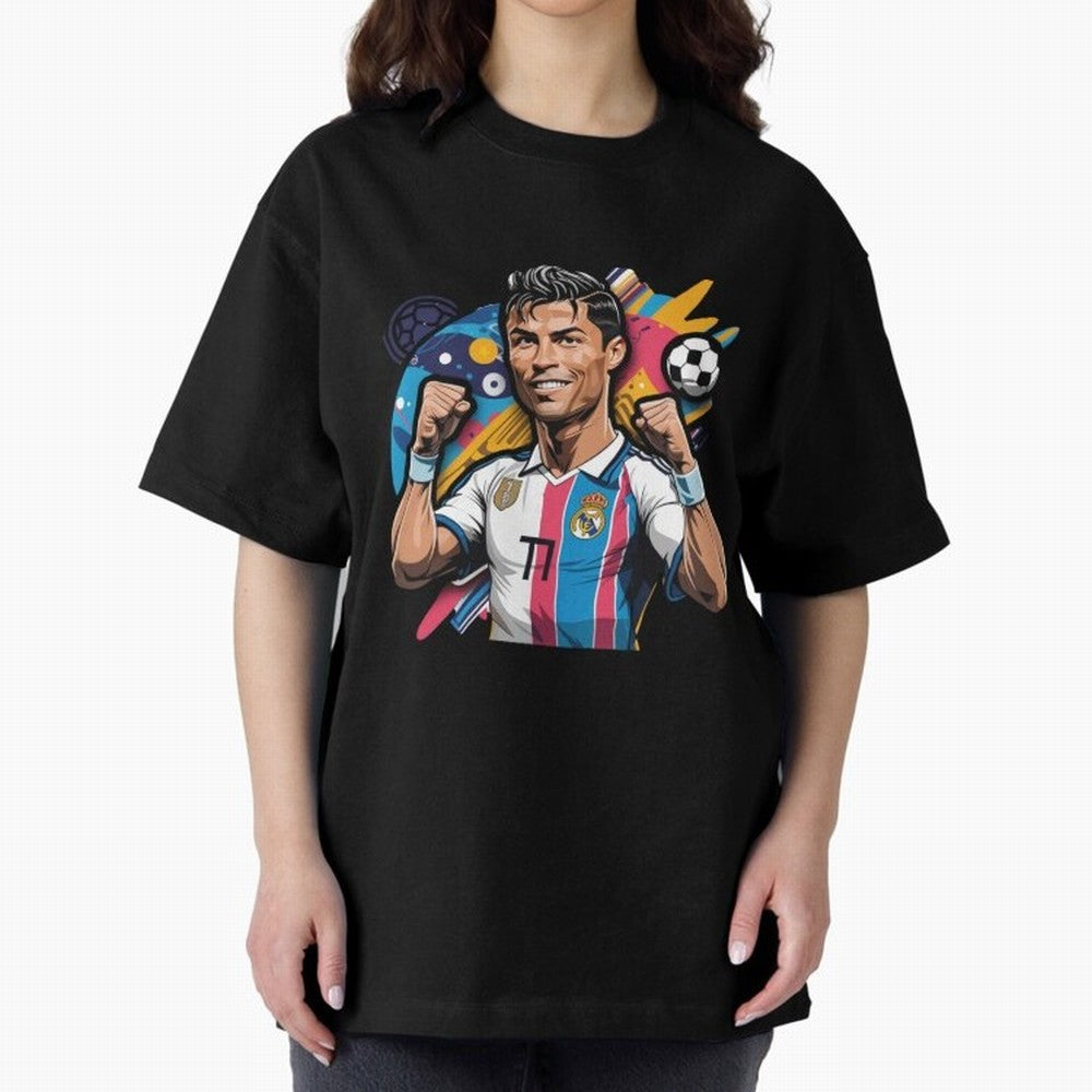 Cristiano Ronaldo cr7 Oversized T-Shirt Show Up for the Glory of FIFA World Cup 2026 USA Canada Mexico Driven by Cristiano Ronaldo, Haaland and CR7, Spain Energy, Global Supporter Spirit, Legendary Goals, National Colors and Tournament Celebration;