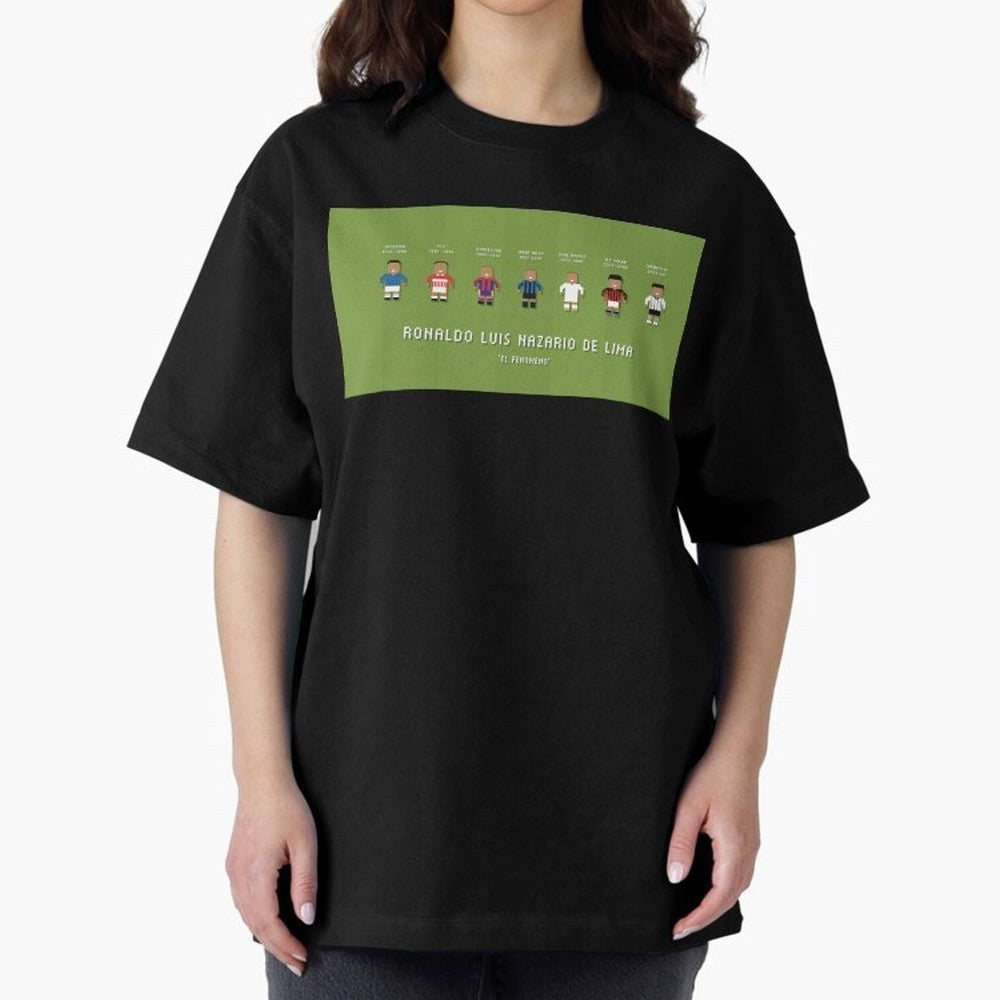 Ronaldo R9 Clubs Oversized T-Shirt Back the Journey through Global Football Passion for FIFA World Cup 2026 Group Stage, Built around Messi, England, France and Netherlands, Global Supporter Spirit, Legendary Goals, National Colors and Tournament