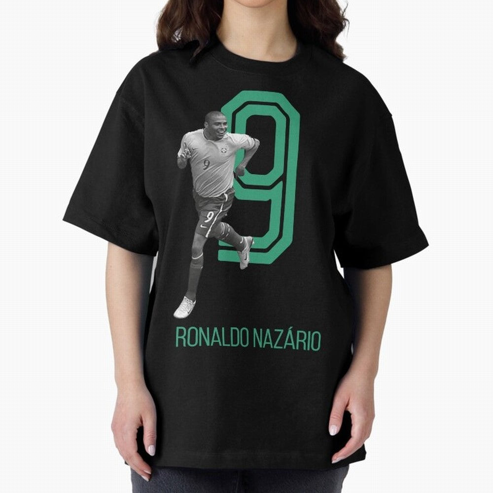 Ronaldo Naz¨¢rio Retro Oversized T-Shirt Keep the Match Day Mood of FIFA World Cup 2026 for Fans of Messi, Neymar and Mbappe and Spain, Bringing Stadium Chants, National Pride, Trophy Dreams and Unforgettable Football Memories; Ideal for Fans Who