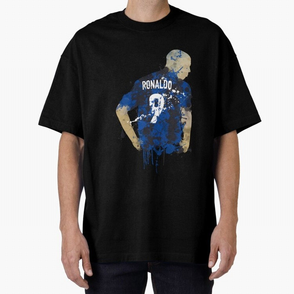 Ronaldo Number 9 Art Oversized T-Shirt Celebrate Global Passion for FIFA World Cup 2026 Spirit, Filled with Brazil, Neymar, Stadium Memories, Football Loyalty, International Chants and Championship Tradition; Made for Die Hard Supporters, Soccer