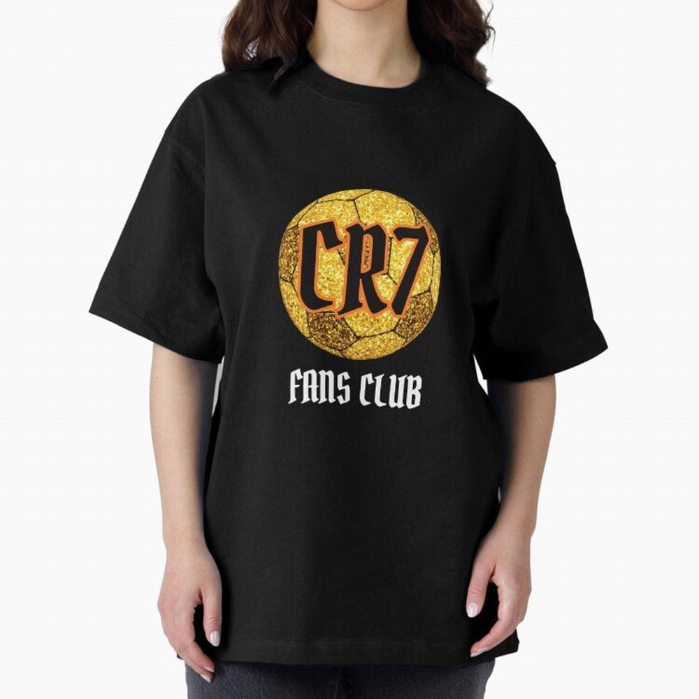 CR7 BLK 2 Oversized T-Shirt Show Your Love for FIFA World Cup 2026 Group Stage for Fans of Messi, CR7 and Mbappe and Brazil, Portugal and Argentina, Bringing Championship Spirit, Famous Goals, Roaring Crowds and International Football Unity; Made