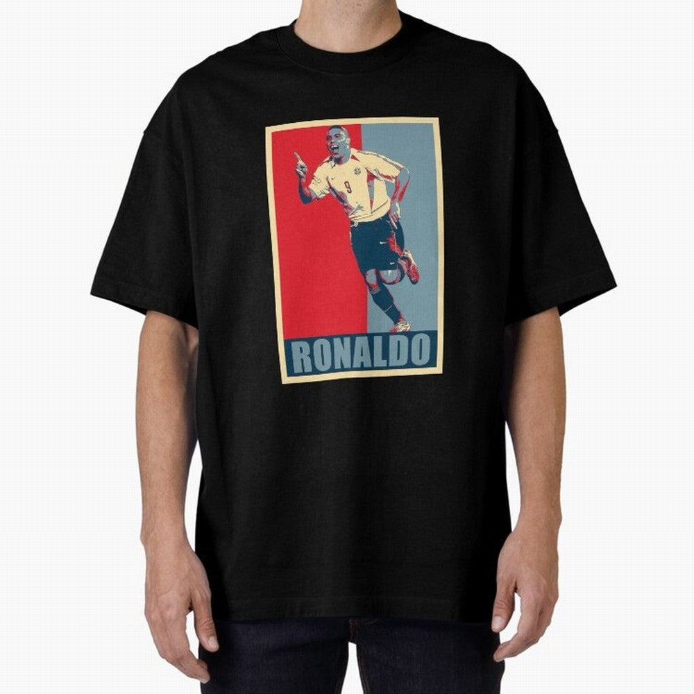 Ronaldo De Lima Celebration Oversized T-Shirt Bring a Vintage Feel to the FIFA World Cup 2026 Journey through Mbappe Highlights, France and Portugal Pride, Global Supporter Spirit, Legendary Goals, National Colors and Tournament Celebration; Ideal