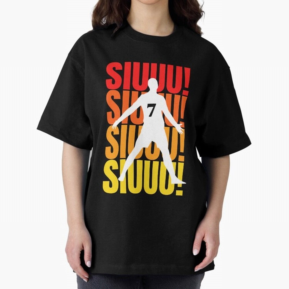 Christiano Ronaldo Siuuu Oversized T-Shirt Show Match Day Excitement for Match Day Hype around FIFA World Cup 2026 USA Canada Mexico, Messi, CR7 and Mbappe, Netherlands, Fan Favorite Moments, National Team Passion, Big Match Drama and Soccer