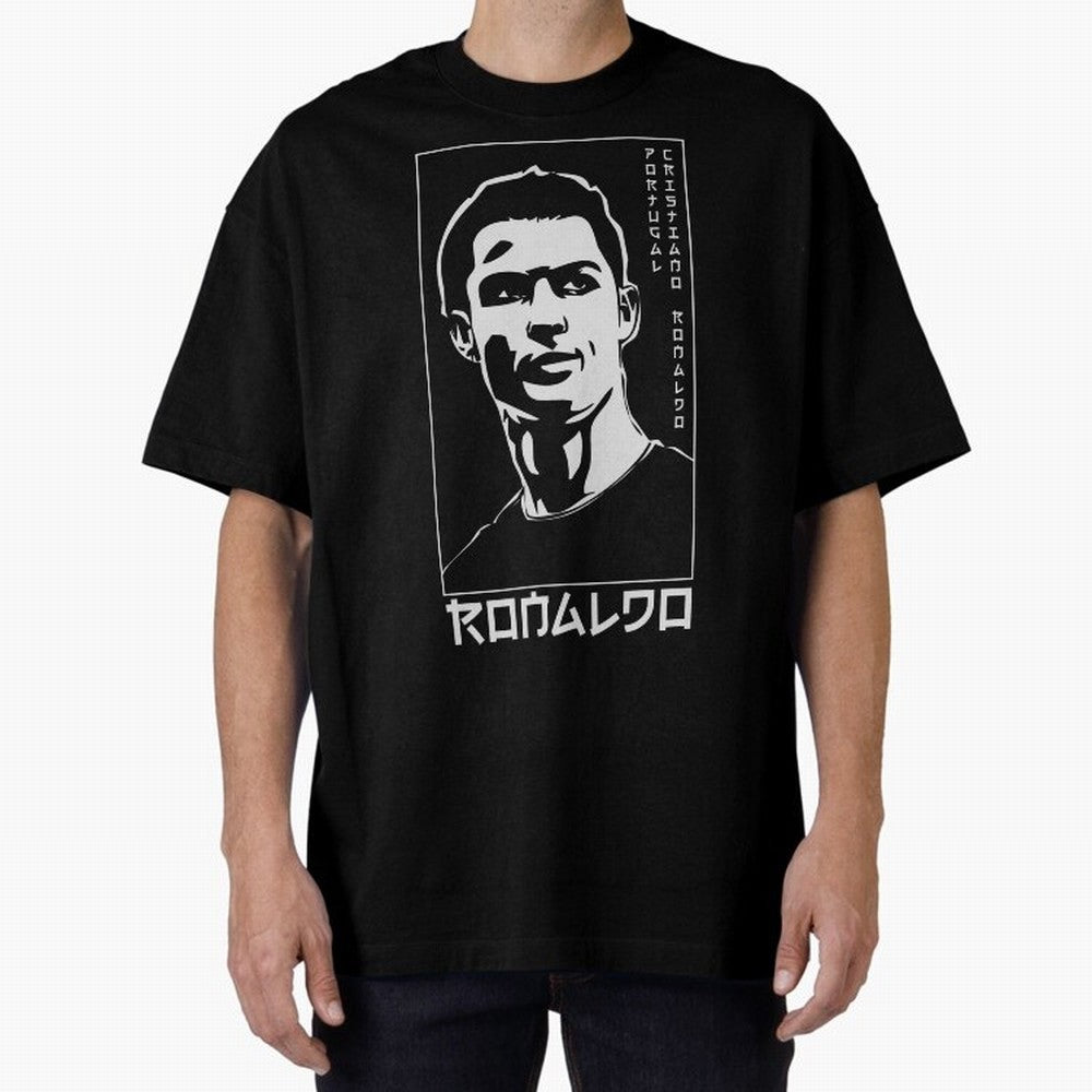 Ronaldo Japanese Style Portrait art illustration Oversized T-Shirt Make Every Match About FIFA World Cup 2026 USA Canada Mexico Highlighting Mbappe and Neymar, Spain and Netherlands Energy, Tournament Hype, Historic Matchups, Family Viewing Parties