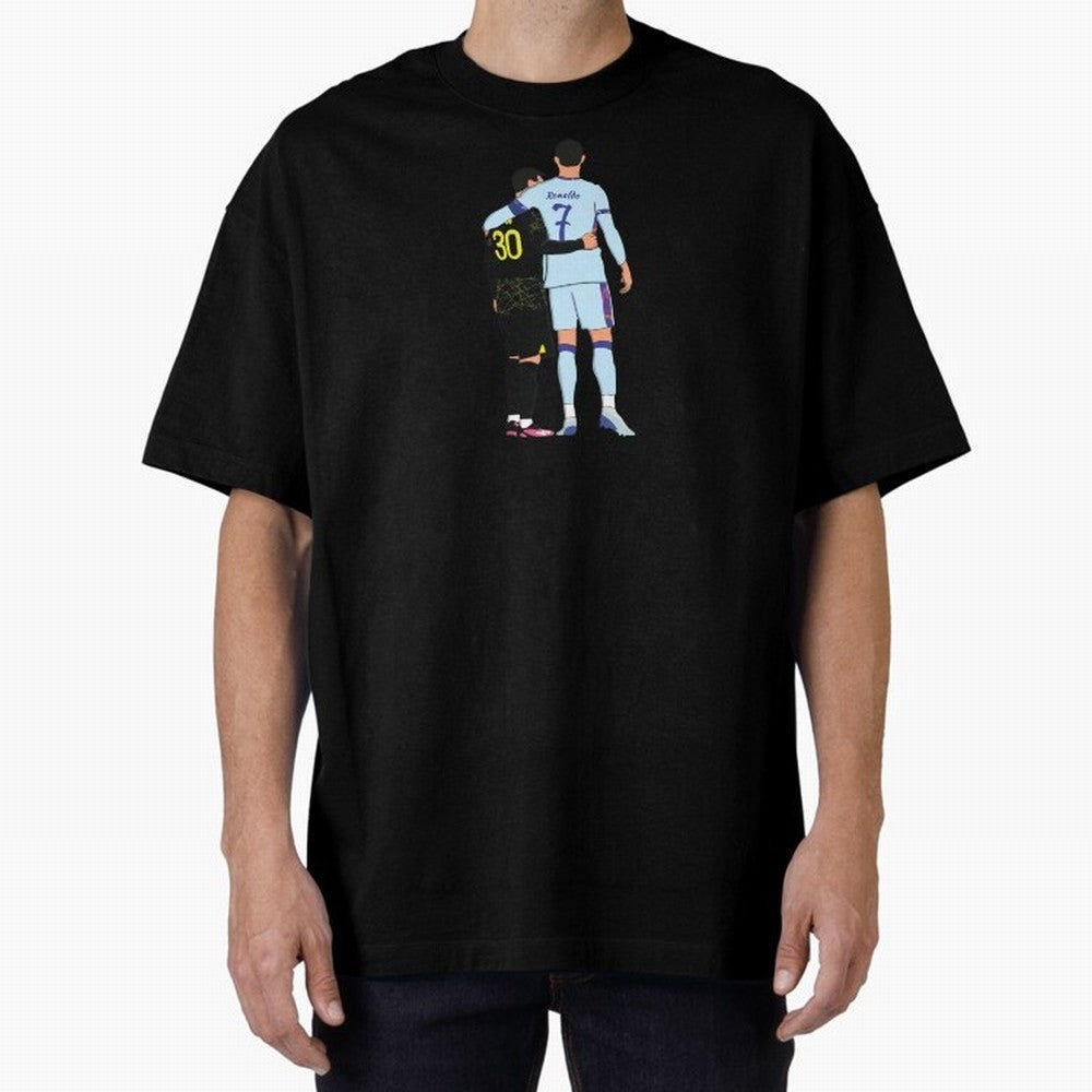Messi and Ronaldo Reunion Illustration Oversized T-Shirt Bring Trophy Dreams to the FIFA World Cup 2026 Group Stage Journey through Haaland Highlights, England and Germany Pride, Game Day Rituals, Football Legends, Country Pride and the Road to the