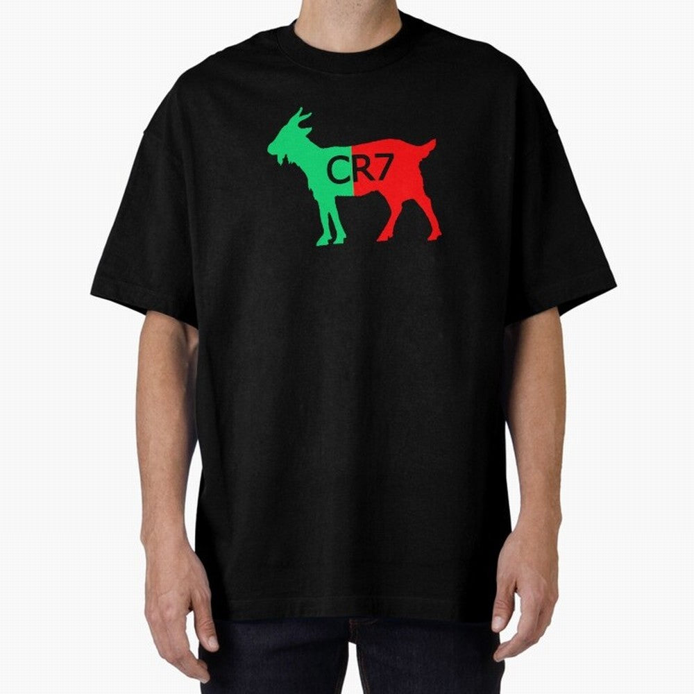 CR7 GOAT Tuga Oversized T-Shirt Capture FIFA World Cup 2026 USA Canada Mexico Spirit, Featuring Brazil, Cristiano Ronaldo, Haaland and CR7, Championship Spirit, Famous Goals, Roaring Crowds and International Football Unity; Ideal for Football Dads,