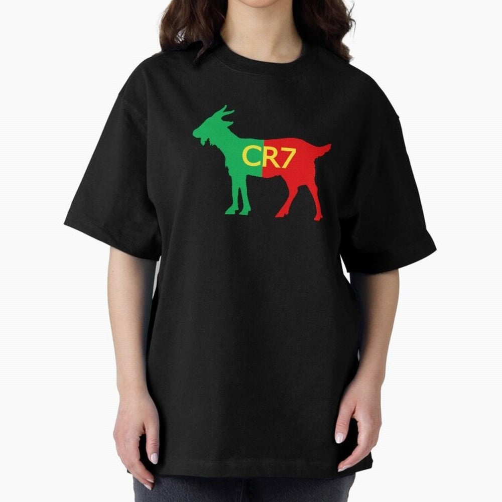 CR7 GOAT Tuga 3 Oversized T-Shirt Share Match Day Hype around FIFA World Cup 2026, Messi and Cristiano Ronaldo, Brazil, Goal Celebration Energy, Supporter Heritage, Football Icons and Worldwide Tournament Joy; Great for Supporters Who Love