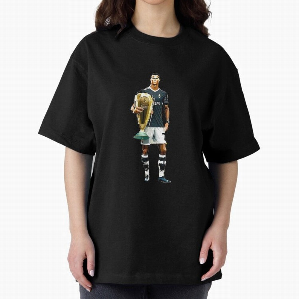 Cristiano Ronaldo CR7 Game Time Pixel Artwork Futbol Soccer Oversized T-Shirt Stand with Global Football Passion for FIFA World Cup 2026 Group Stage, Made for Neymar, Germany, Fan Favorite Moments, National Team Passion, Big Match Drama and Soccer