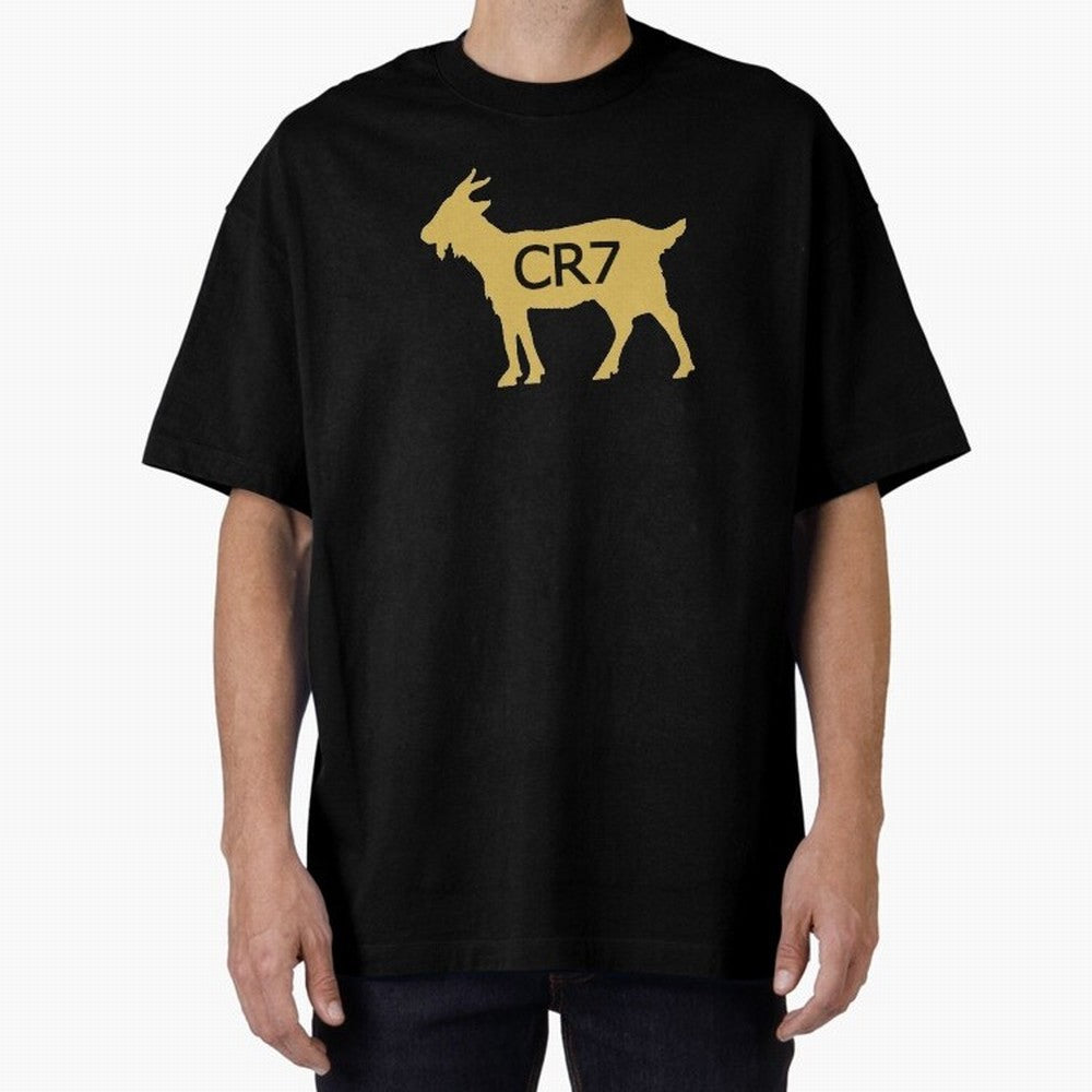 CR7 GOAT Gold Oversized T-Shirt Celebrate Fan Culture around FIFA World Cup 2026 USA Canada Mexico Spirit, Celebrating Argentina, France and Brazil, Messi, CR7 and Mbappe, Classic Soccer Heritage, Championship Pressure, Fan Loyalty and