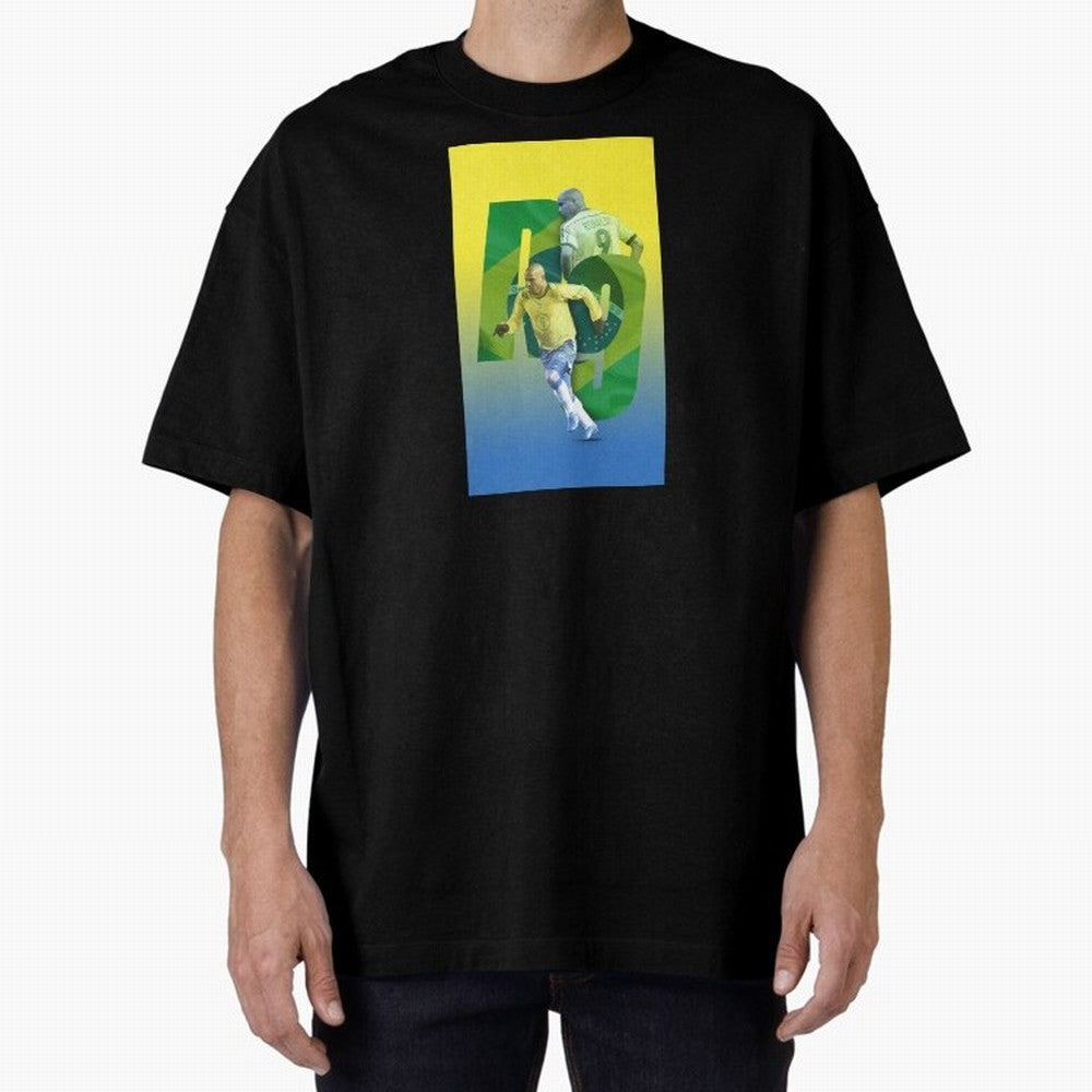Ronaldo Luis Nazario de Lima Illustration Oversized T-Shirt Show Passion for the Stars of FIFA World Cup 2026 Group Stage Celebrating CR7, Argentina Energy, Worldwide Fan Energy, Dramatic Goals, Stadium Lights and Championship Celebrations; Ideal