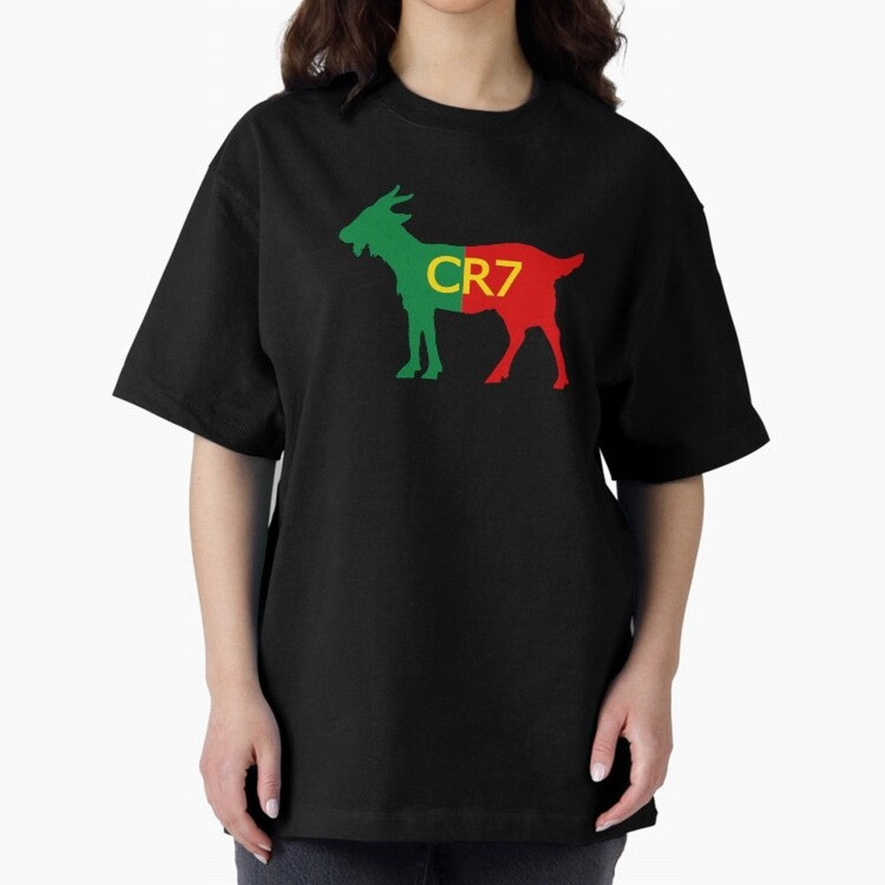 CR7 GOAT Tuga 2 Oversized T-Shirt Share the Excitement of FIFA World Cup 2026 Group Stage for Fans of Haaland and Mbappe and England and Germany, Bringing Championship Spirit, Famous Goals, Roaring Crowds and International Football Unity; Built for