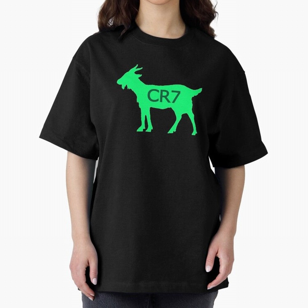 CR7 GOAT Saudi Arabia Green Oversized T-Shirt Celebrate Rivalries and Pride in FIFA World Cup 2026 Group Stage for Fans of Messi and Brazil, Bringing Football Passion, Legendary Performances, Festival Vibes and Supporter Community; Ideal for Fans