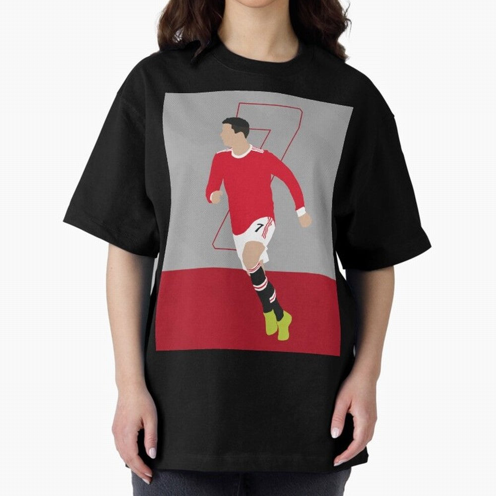 Cristiano Ronaldo 2021/22 Illustration Oversized T-Shirt Treasure Match Day Hype around FIFA World Cup 2026 Group Stage, Messi, Brazil, Tournament Hype, Historic Matchups, Family Viewing Parties and Global Sports Pride; Made for Die Hard