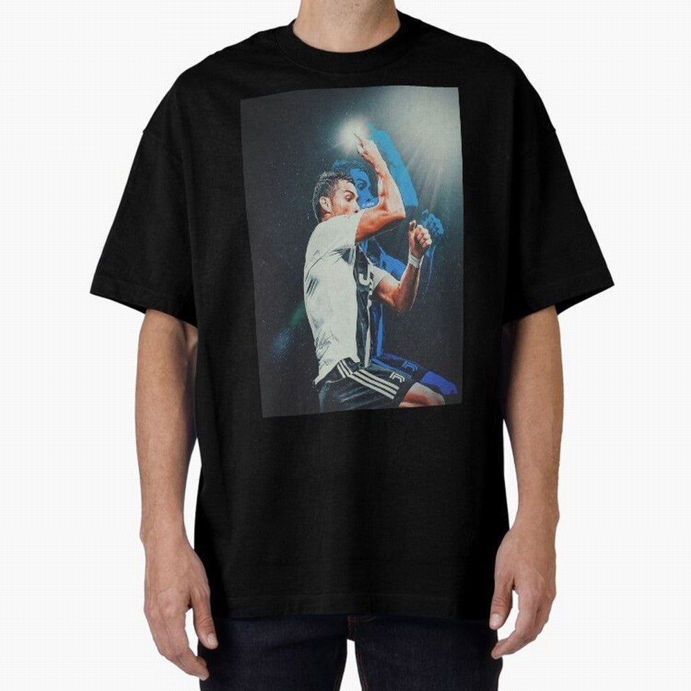 Siiimmmmm Oversized T-Shirt Cheer for FIFA World Cup 2026 Spirit, Highlighting Portugal, Messi, CR7 and Mbappe, Championship Spirit, Famous Goals, Roaring Crowds and International Football Unity; Ideal for Fans Who Follow Messi, Cristiano Ronaldo,