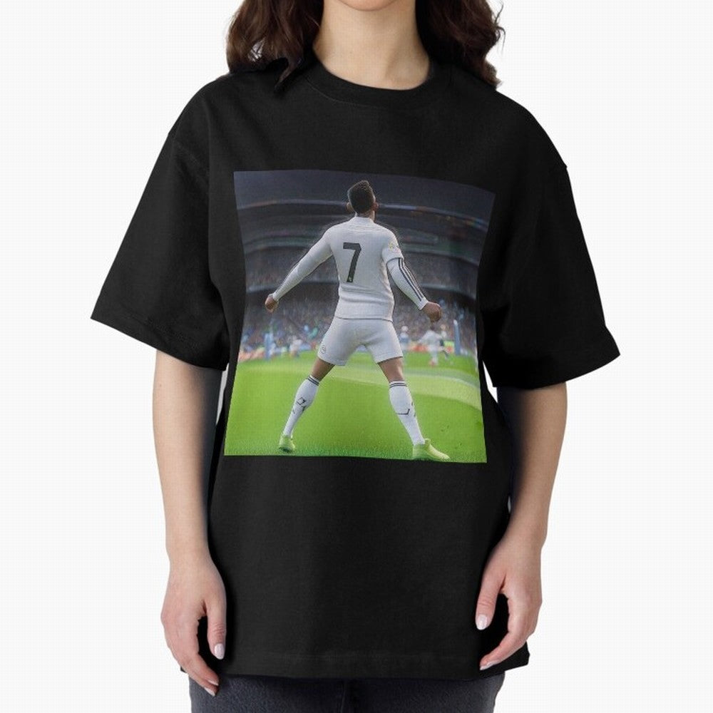 Ronaldo caricature Oversized T-Shirt Bring Bold Fan Energy to FIFA World Cup 2026 Group Stage Spirit, Centered on Argentina, France and Brazil, Messi and Cristiano Ronaldo, Vintage Soccer Flavor, Modern Football Stars, National Flags and Final