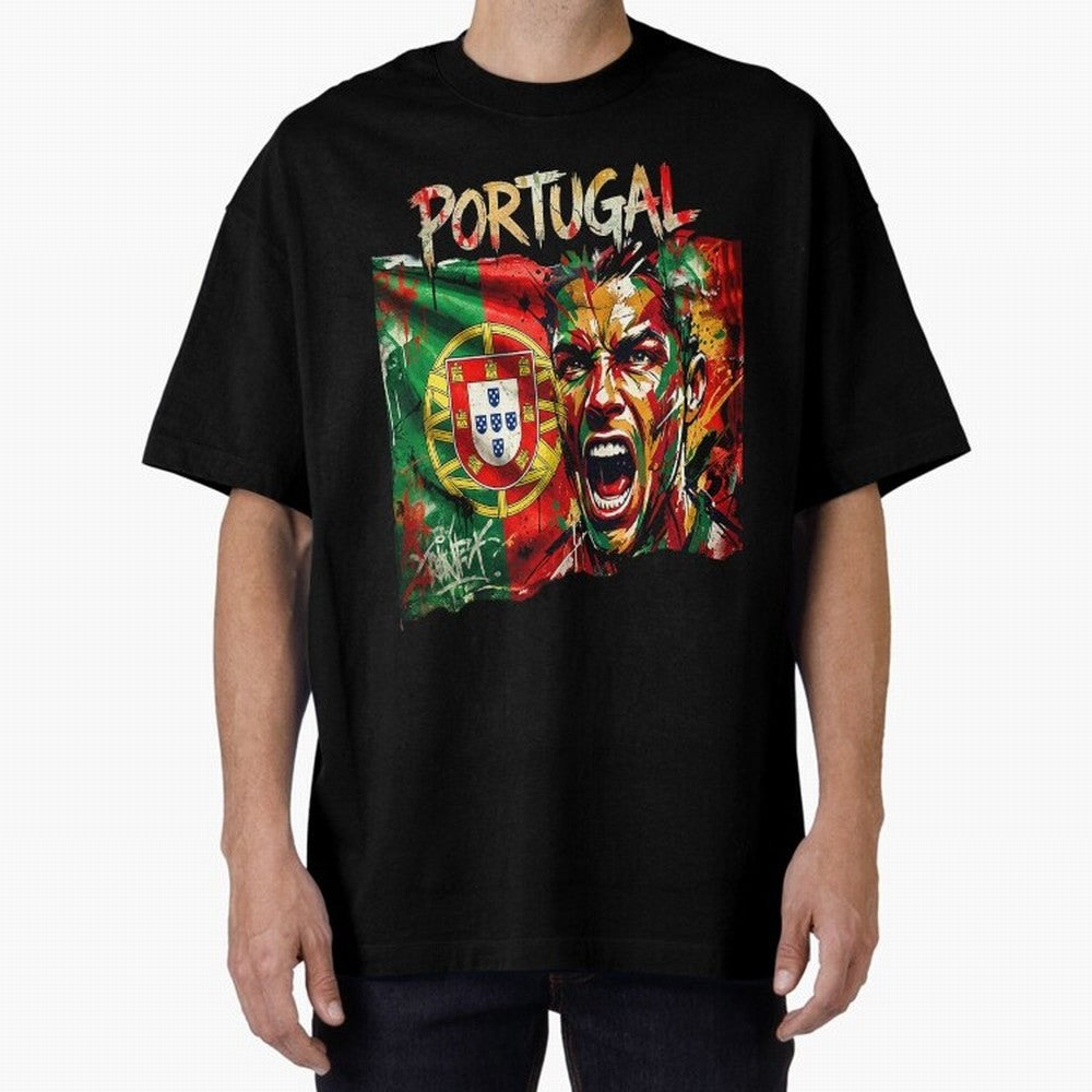 PORTUGAL FOOTBALL TEAM Oversized T-Shirt Bring Bold Fan Energy to FIFA World Cup 2026 USA Canada Mexico Spirit, Driven by Netherlands, CR7 and Messi, Football Passion, Legendary Performances, Festival Vibes and Supporter Community; Perfect for