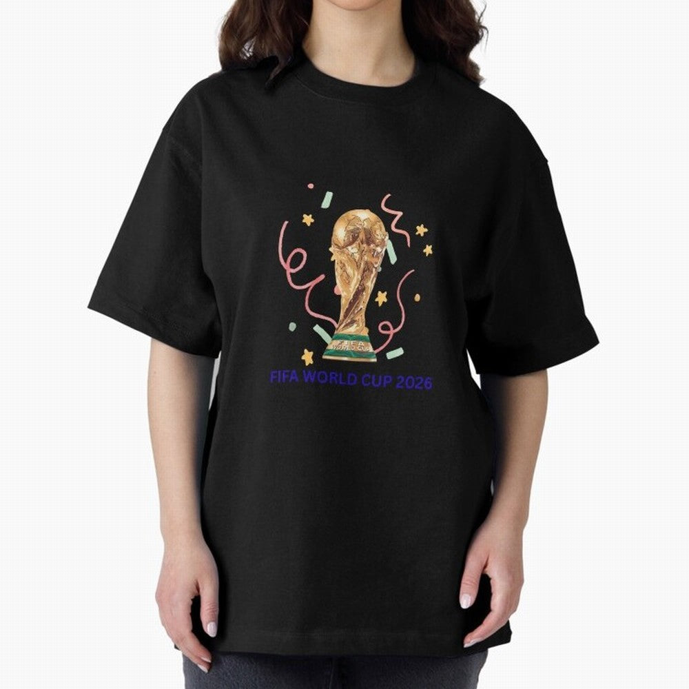 FIFA World Cup 2026 Oversized T-Shirt Celebrate Unforgettable Nights in Global Football Passion for FIFA World Cup 2026, Filled with Neymar, Haaland and Cristiano Ronaldo, Argentina, France and Brazil, Champion Mindset, Group Stage Buzz, Knockout