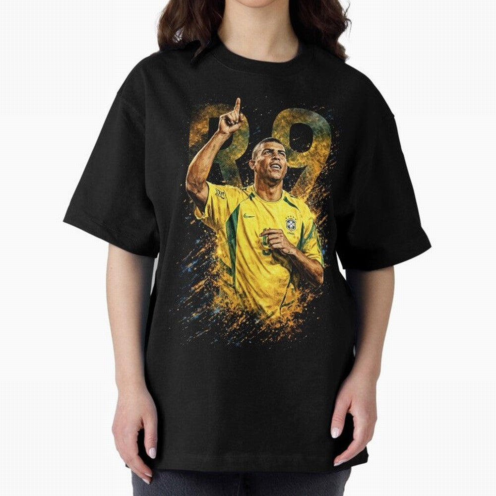 R9 Ronaldo Football Legend Oversized T-Shirt Enjoy the Biggest Football Party of FIFA World Cup 2026 for Fans of Mbappe and Argentina, France and Brazil, Bringing Soccer Culture, Superstar Moments, National Team Dreams and Competitive Fire; Perfect