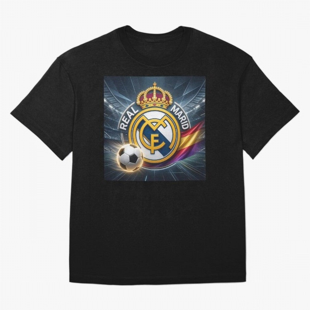 Real Madrid's ball Oversized T-Shirt Celebrate Fan Culture around Global Football Passion for FIFA World Cup 2026, Celebrating CR7, Germany, Classic Soccer Heritage, Championship Pressure, Fan Loyalty and International Pride; Made for Collectors