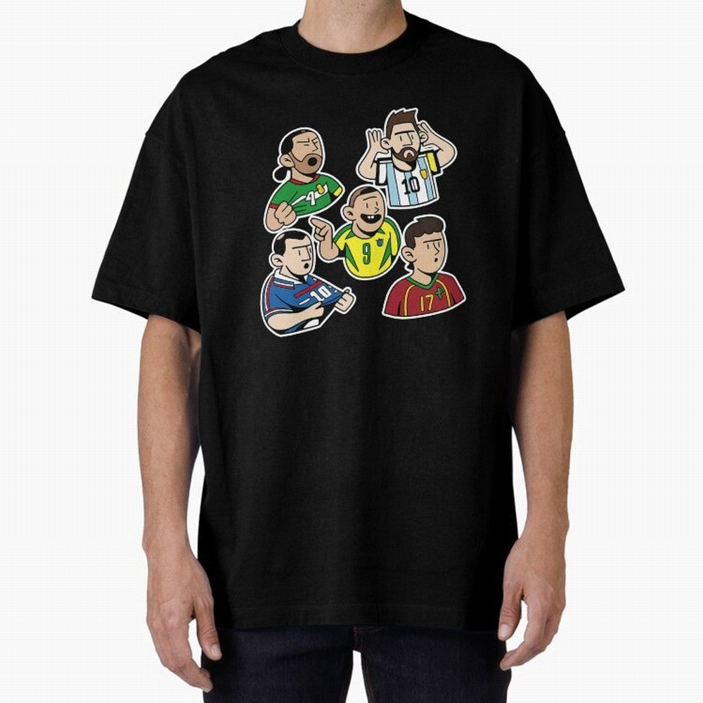 Soccer players Oversized T-Shirt Show Passion for the Stars of FIFA World Cup 2026 for Fans of Neymar and Brazil, Bringing Championship Spirit, Famous Goals, Roaring Crowds and International Football Unity; Great for Supporters Who Love Legendary