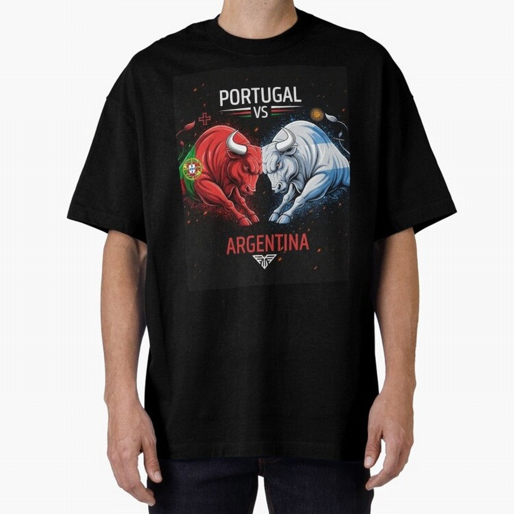 Messi vs Ronaldo Oversized T-Shirt Back Your Heroes with Match Day Hype around FIFA World Cup 2026 USA Canada Mexico, Mbappe, Portugal, Spain and Germany, Global Supporter Spirit, Legendary Goals, National Colors and Tournament Celebration; Great