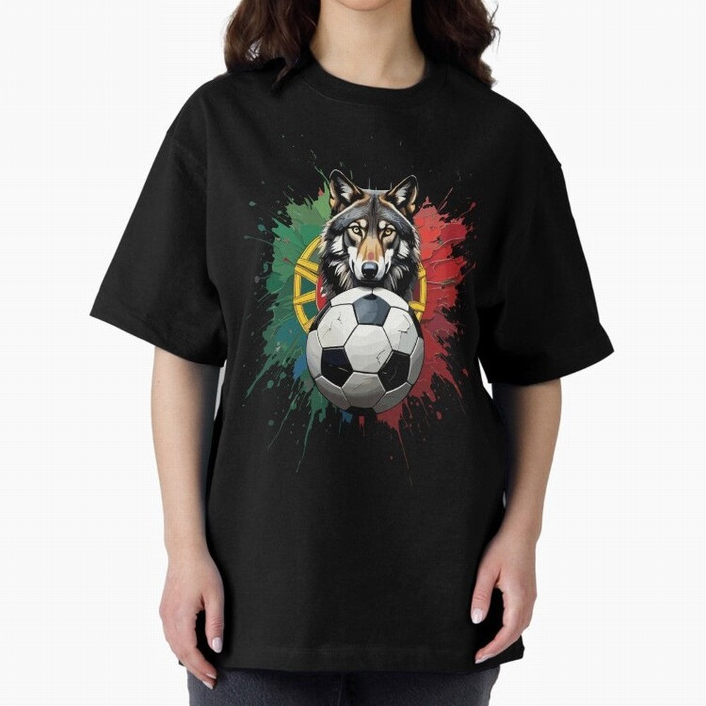 Portugal 2026 Soccer dog - World Cup Football Oversized T-Shirt Bring Supporter Culture to FIFA World Cup 2026 USA Canada Mexico Capturing CR7, Portugal, Spain and Germany Energy, Worldwide Fan Energy, Dramatic Goals, Stadium Lights and