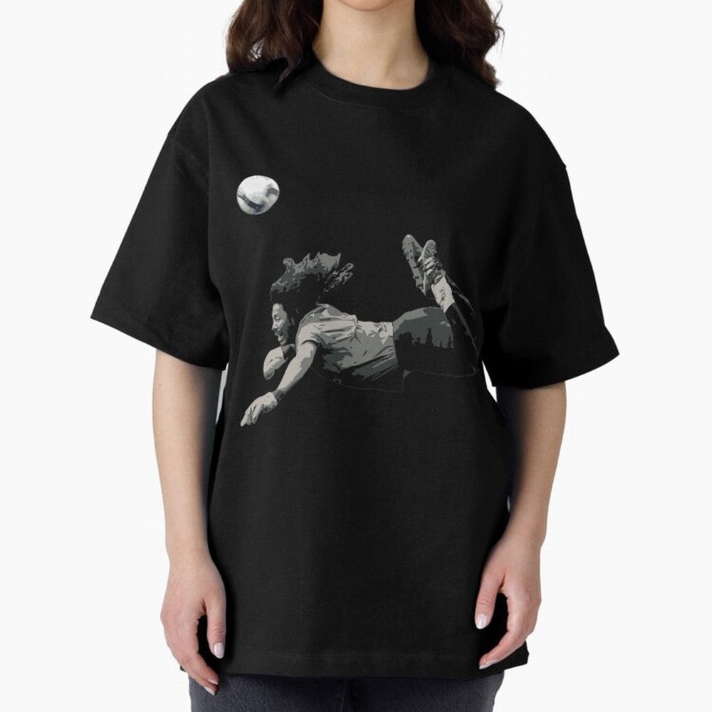 Rene Higuitas Scorpion Kick35 Oversized T-Shirt Capture Stadium Memories from the FIFA World Cup 2026 Group Stage Journey through Mbappe Highlights, Brazil, Portugal and Argentina Pride, Football Festival Excitement, Trophy Ambitions, Country