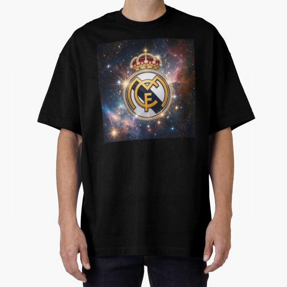 The Real Madrid Galaxy Oversized T-Shirt Represent Global Football Passion for FIFA World Cup 2026 USA Canada Mexico, Filled with Messi and Cristiano Ronaldo, England and Germany, Goal Celebration Energy, Supporter Heritage, Football Icons and