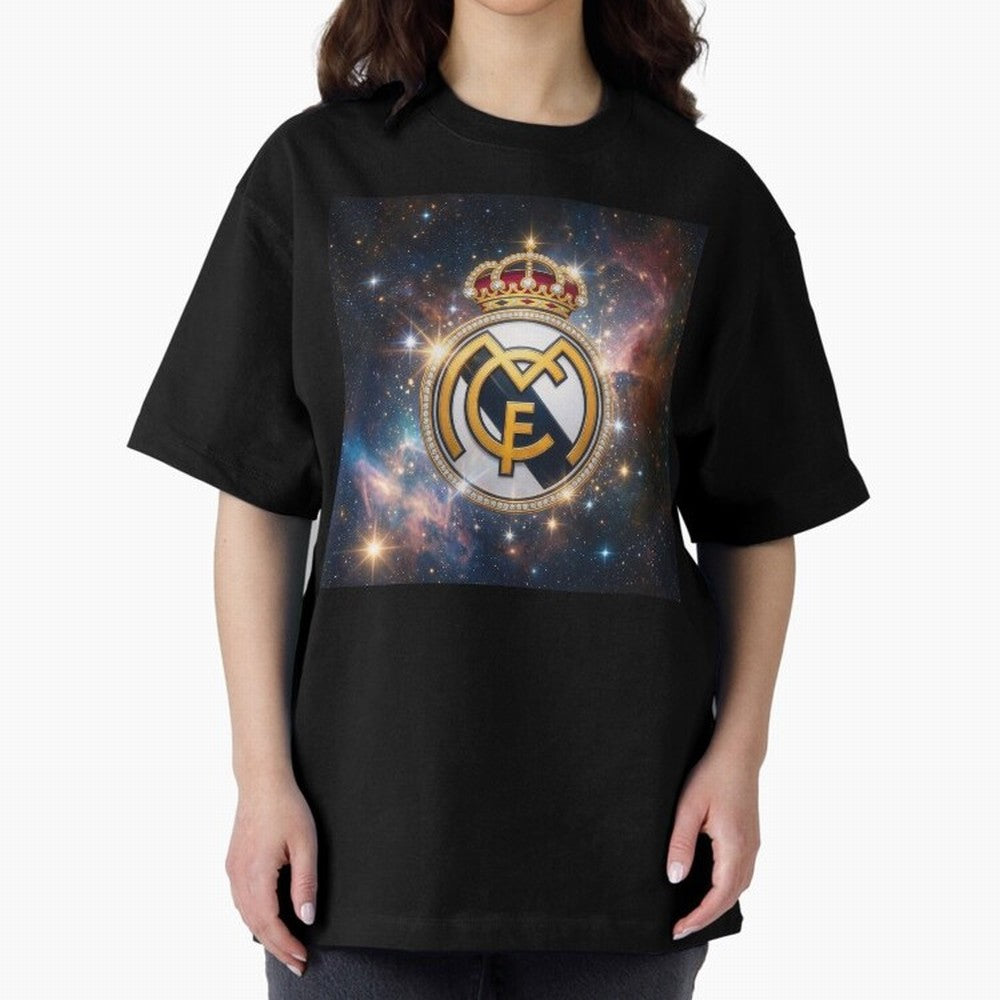 The Real Madrid Galaxy Oversized T-Shirt Represent Global Football Passion for FIFA World Cup 2026 USA Canada Mexico, Filled with Messi and Cristiano Ronaldo, England and Germany, Goal Celebration Energy, Supporter Heritage, Football Icons and
