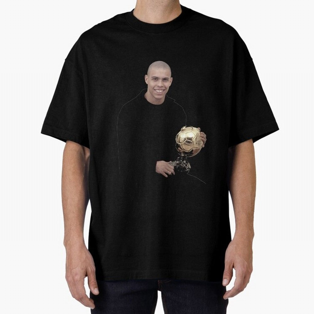 Ronaldo Iconic Ballon d¡¯Or Football Art Oversized T-Shirt Support the Legends of Global Football Passion for FIFA World Cup 2026, Capturing CR7, Germany, Game Day Rituals, Football Legends, Country Pride and the Road to the Final; Perfect for
