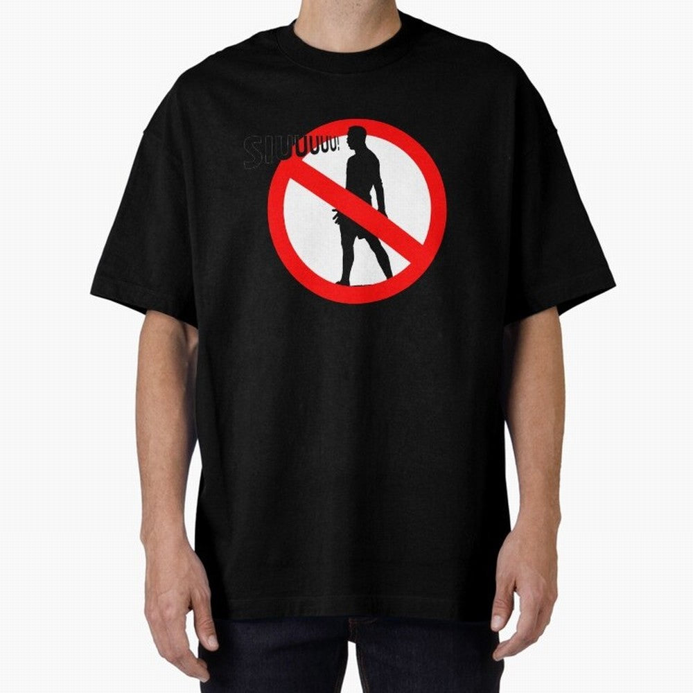 No Siiuuu Funny Soccer Meme Design Oversized T-Shirt Show Championship Spirit for Match Day Hype around FIFA World Cup 2026 Group Stage, Neymar, Haaland and Cristiano Ronaldo, Argentina, Retro Football Energy, Iconic Rivalries, Trophy Chase Drama