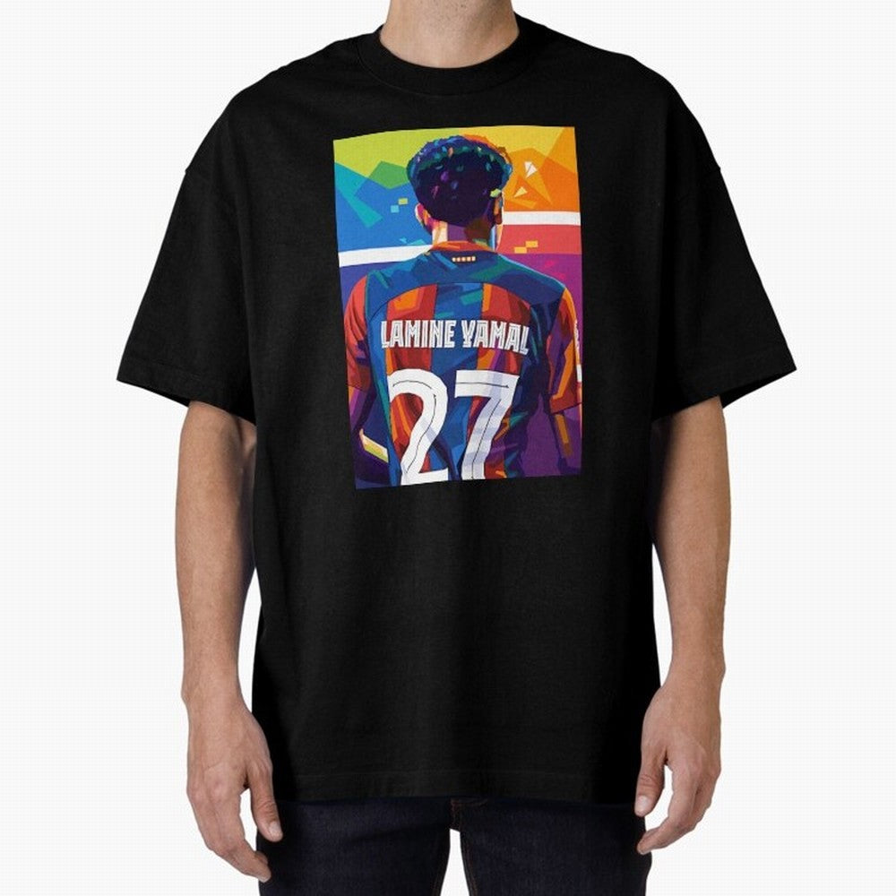 Lamine Yamal Wpap Pop Art Oversized T-Shirt Honor Champions and Dreams in FIFA World Cup 2026 USA Canada Mexico Built around Neymar, Spain and Netherlands Energy, Match Day Excitement, Supporter Culture, Golden Goals and Global Football Passion;