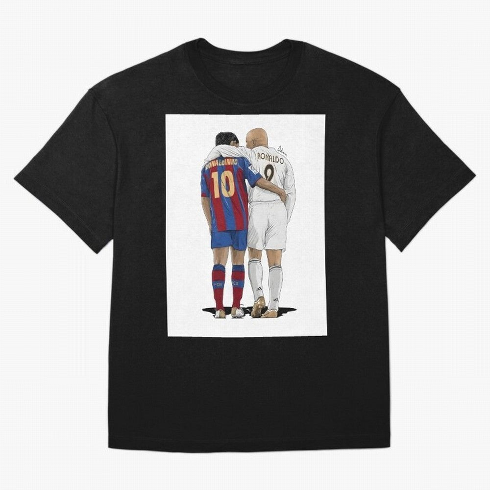 Ronaldinho & Ronaldo R9 Classic Football Legend - La Liga Derby Oversized T-Shirt Show Your Stadium Side during Global Football Passion for FIFA World Cup 2026 Group Stage, Connected to Messi, Neymar and Mbappe, Argentina, France and Brazil, Match