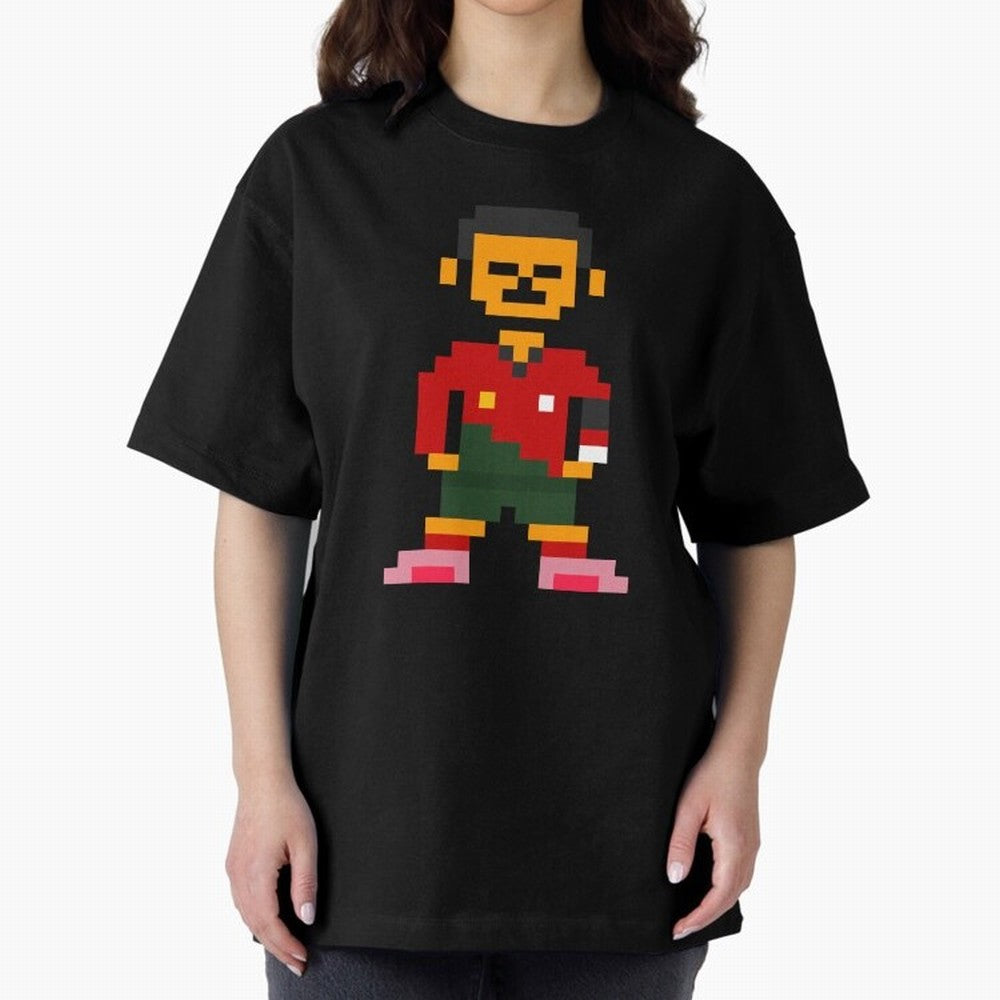 Pixel Pose Ronaldo Oversized T-Shirt Celebrate Global Football Passion for FIFA World Cup 2026 USA Canada Mexico, Filled with Messi and Cristiano Ronaldo, England, France and Netherlands, Match Day Excitement, Supporter Culture, Golden Goals and