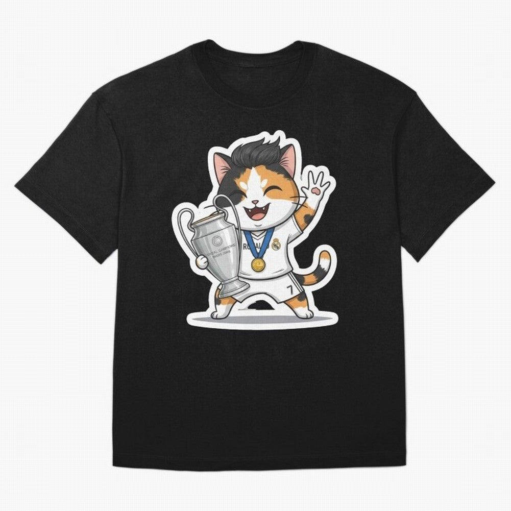 Kitten - Ucl Tittle | Ronaldo Oversized T-Shirt Bring Home Match Day Hype around FIFA World Cup 2026, Haaland and Mbappe, Portugal, Spain and Germany, Match Day Excitement, Supporter Culture, Golden Goals and Global Football Passion; Great for