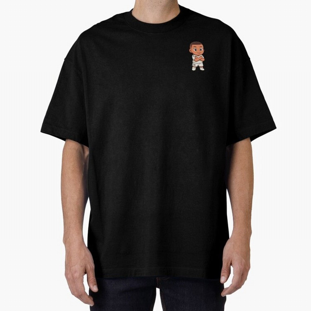 KYLIAN MBAPPE REAL MADRID CELEBRATION | CHIBI STICKER Oversized T-Shirt Back Your Heroes with FIFA World Cup 2026 for Fans of Neymar and Brazil, Portugal and Argentina, Bringing Championship Spirit, Famous Goals, Roaring Crowds and International
