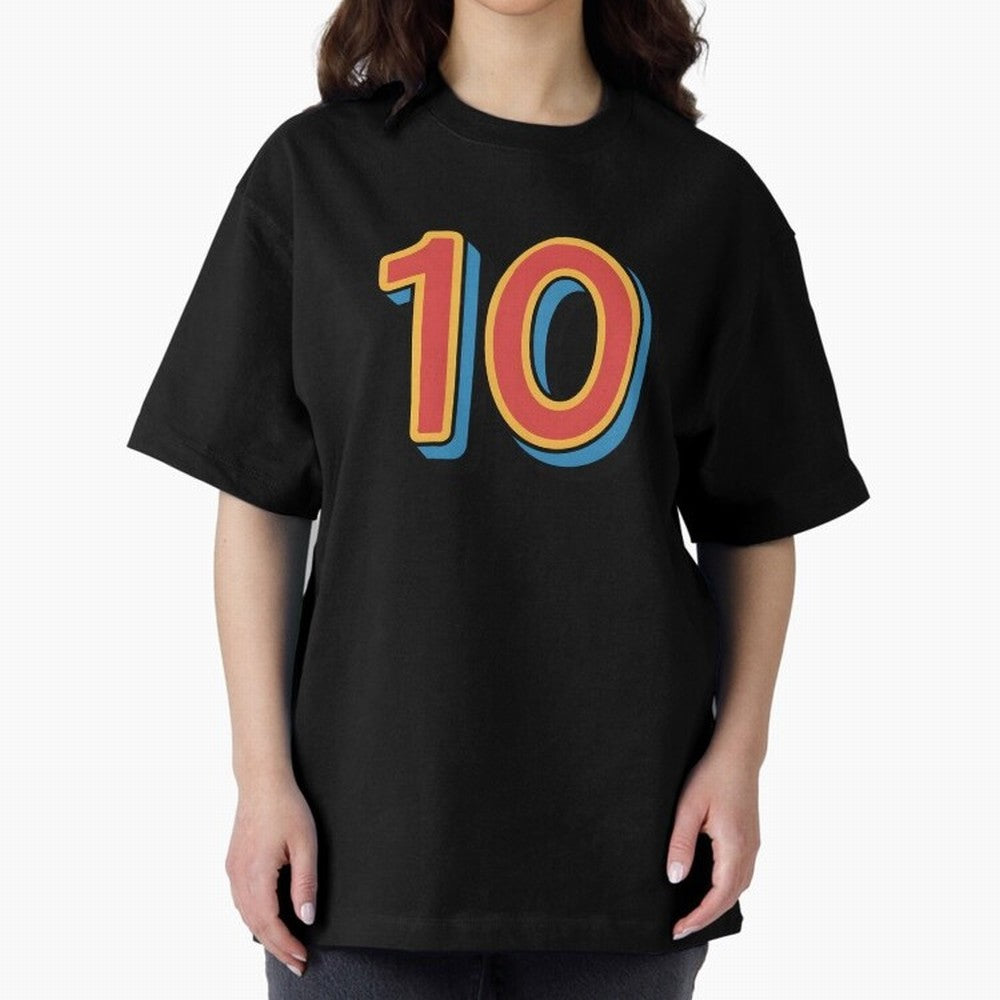Number 10 Oversized T-Shirt Turn Up for Global Football Passion for FIFA World Cup 2026 Group Stage, Made for Mbappe, Spain and Netherlands, Goal Celebration Energy, Supporter Heritage, Football Icons and Worldwide Tournament Joy; Great for