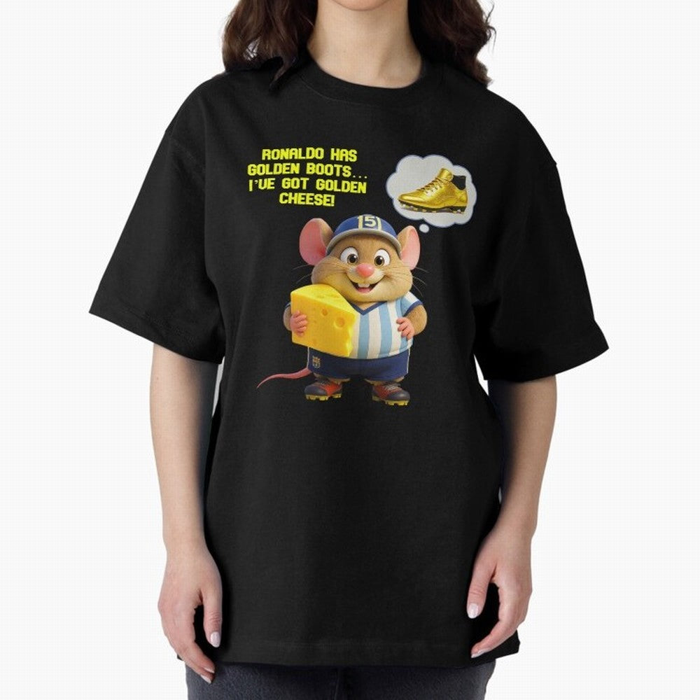 Zippy¡¯s Golden Cheese vs Ronaldo Oversized T-Shirt Bring a Champion Mindset to FIFA World Cup 2026 Spirit, Inspired by Germany, Messi, Neymar and Mbappe, Football History, Final Match Energy, Crowd Noise and Once in a Lifetime Moments; Built for