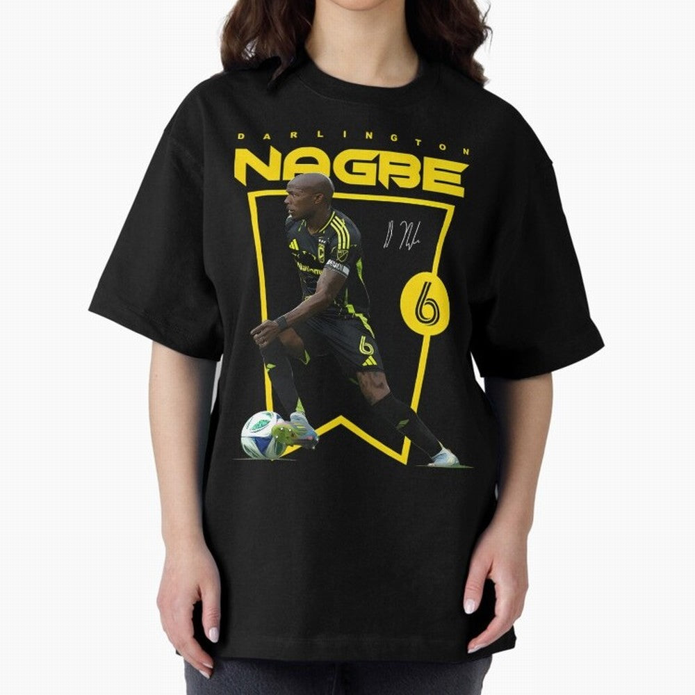 Darlington Nagbe Columbus Crew Oversized T-Shirt Honor Football Greatness during Match Day Hype around FIFA World Cup 2026, Mbappe, Portugal, Spain and Germany, Soccer Culture, Superstar Moments, National Team Dreams and Competitive Fire; Created