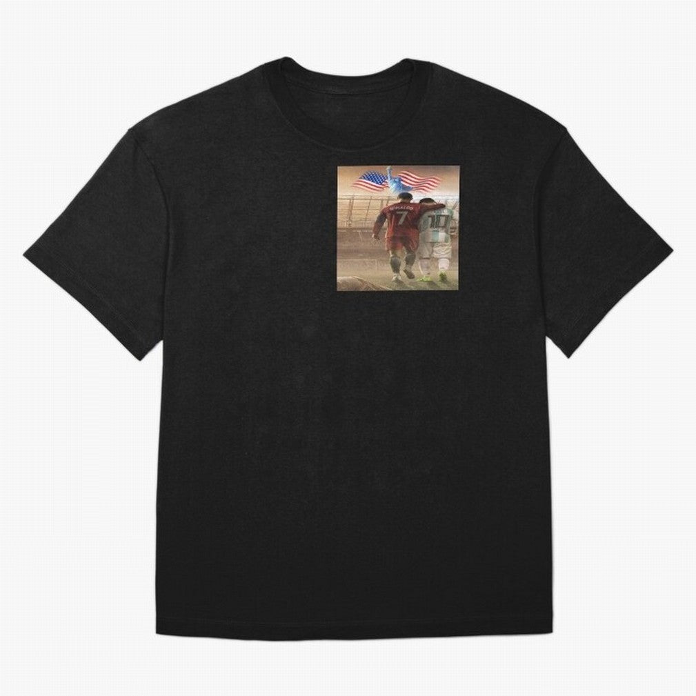 Ronaldo & messi 7_10 football USA sports top quality redbubble Oversized T-Shirt Enjoy Global Football Passion for FIFA World Cup 2026 Group Stage, Connected to Neymar, Haaland and Cristiano Ronaldo, Germany, Global Supporter Spirit, Legendary
