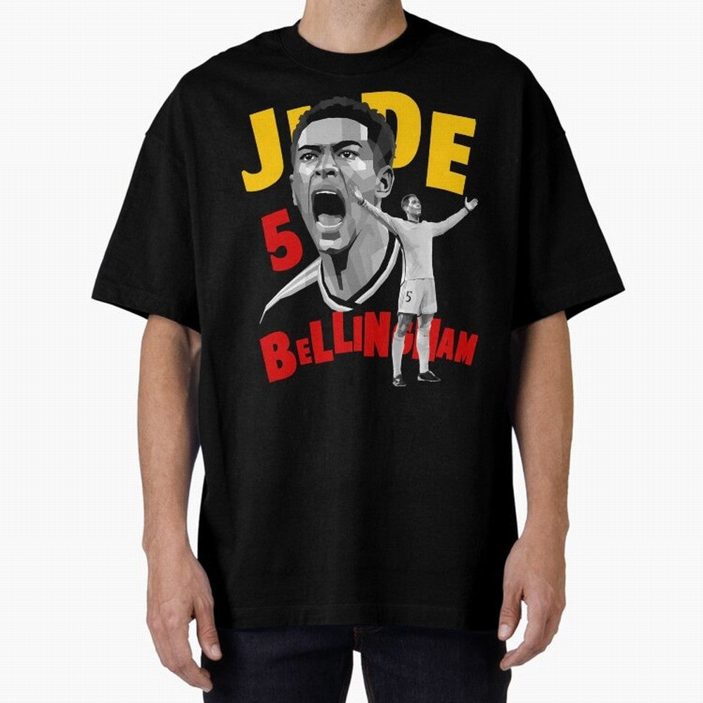 Jude Bellingham Oversized T-Shirt Capture Stadium Memories from FIFA World Cup 2026 for Fans of Haaland and Mbappe and England, France and Netherlands, Bringing Tournament Hype, Historic Matchups, Family Viewing Parties and Global Sports Pride;