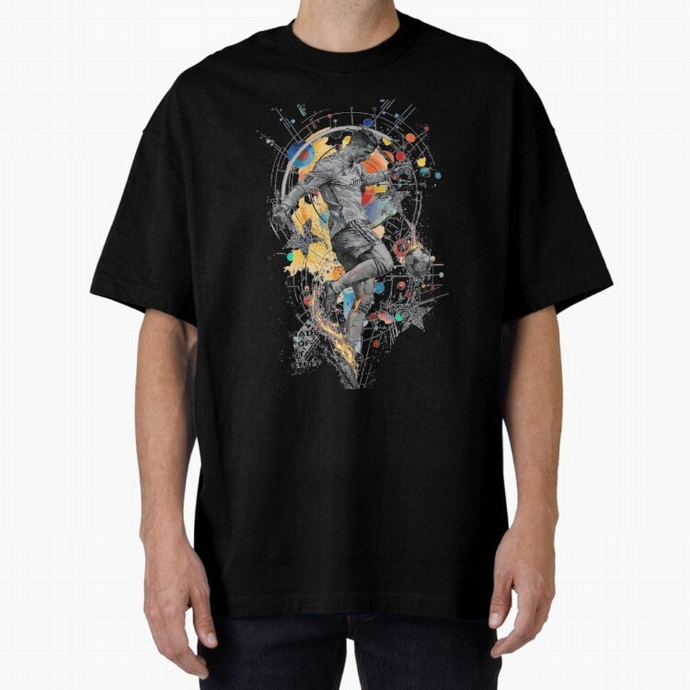 Cosmic Ronaldo Made of Star Stuff Artwork For Football Fans Gift For Soccer Enthusiasts Oversized T-Shirt Celebrate Supporters United by the FIFA World Cup 2026 USA Canada Mexico Journey through Neymar, Haaland and Cristiano Ronaldo Highlights,