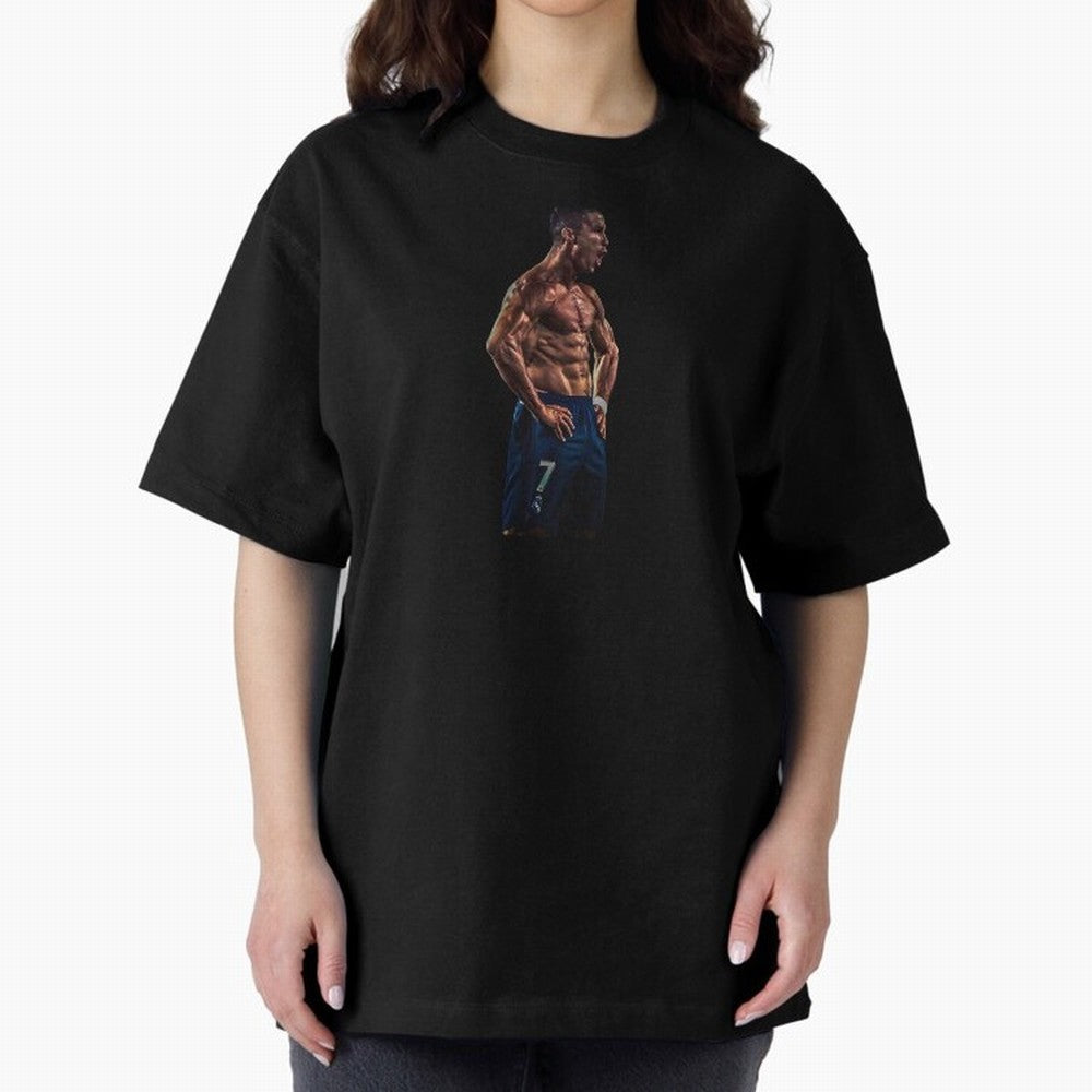 Christiano Ronaldo CR7 Oversized T-Shirt Represent Football Lovers during Global Football Passion for FIFA World Cup 2026 Group Stage, Filled with Haaland, England, Stadium Memories, Football Loyalty, International Chants and Championship