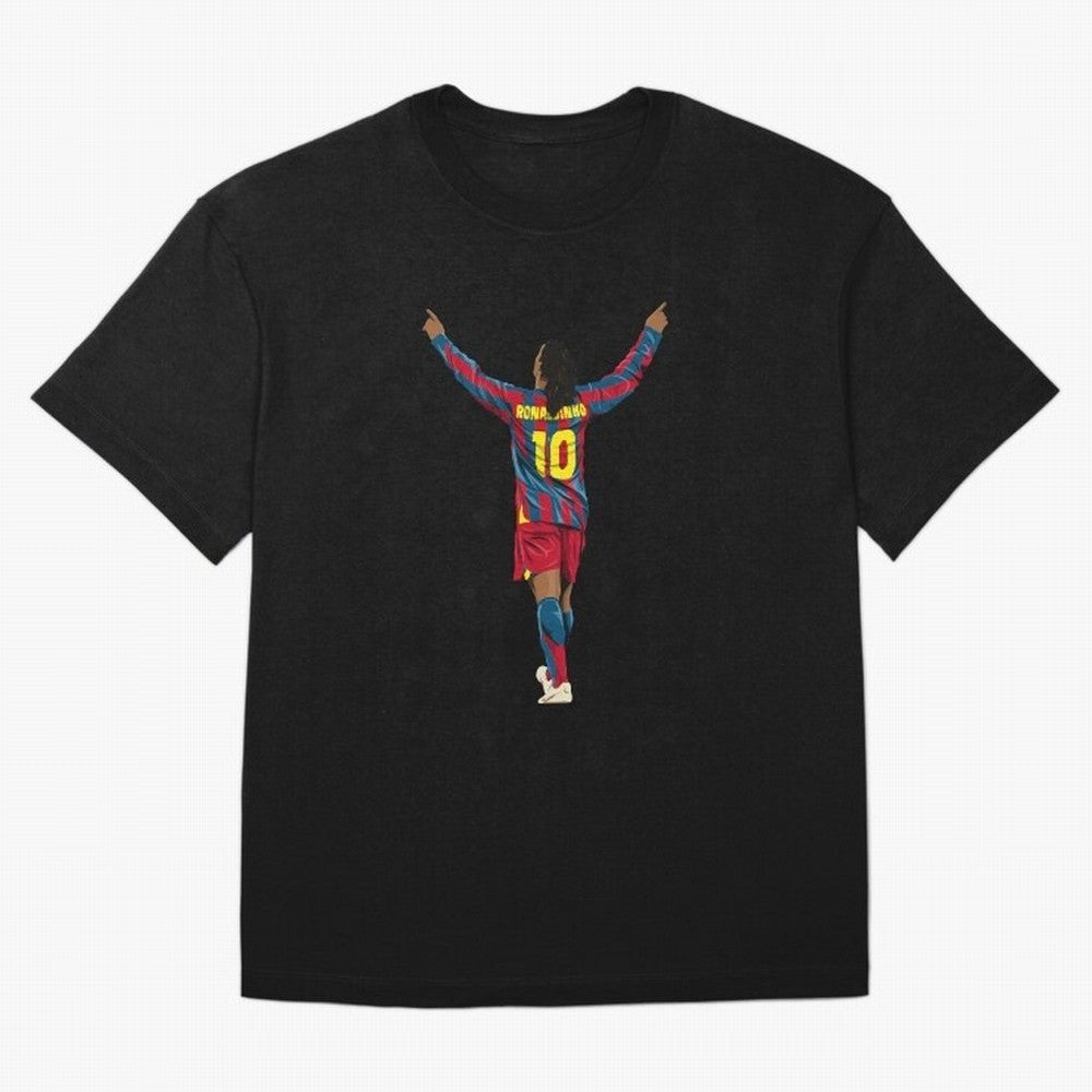 Ronaldinho Oversized T-Shirt Celebrate Football Dreams Across Global Football Passion for FIFA World Cup 2026 Group Stage, Driven by Messi, Neymar and Mbappe, Brazil, Portugal and Argentina, Goal Celebration Energy, Supporter Heritage, Football