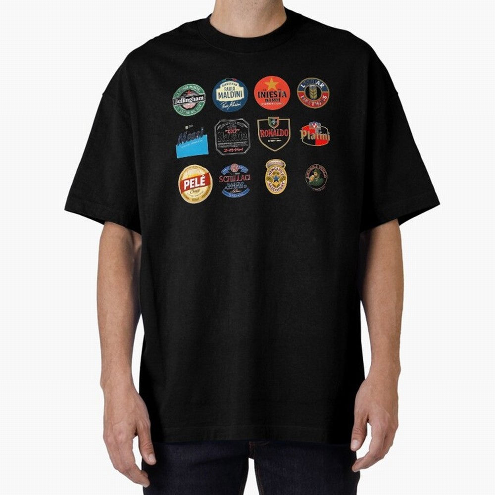 Legendary Lager Lineup ¨C Football Icons as Beer Labels (Sticker Set / Poster) Oversized T-Shirt Fuel the Hype around Match Day Hype around FIFA World Cup 2026, Mbappe, England and Germany, Classic Soccer Heritage, Championship Pressure, Fan