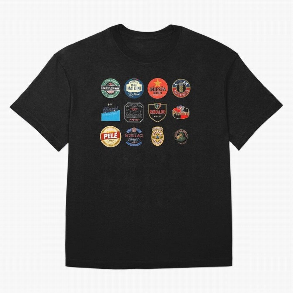 Legendary Lager Lineup ¨C Football Icons as Beer Labels (Sticker Set / Poster) Oversized T-Shirt Fuel the Hype around Match Day Hype around FIFA World Cup 2026, Mbappe, England and Germany, Classic Soccer Heritage, Championship Pressure, Fan